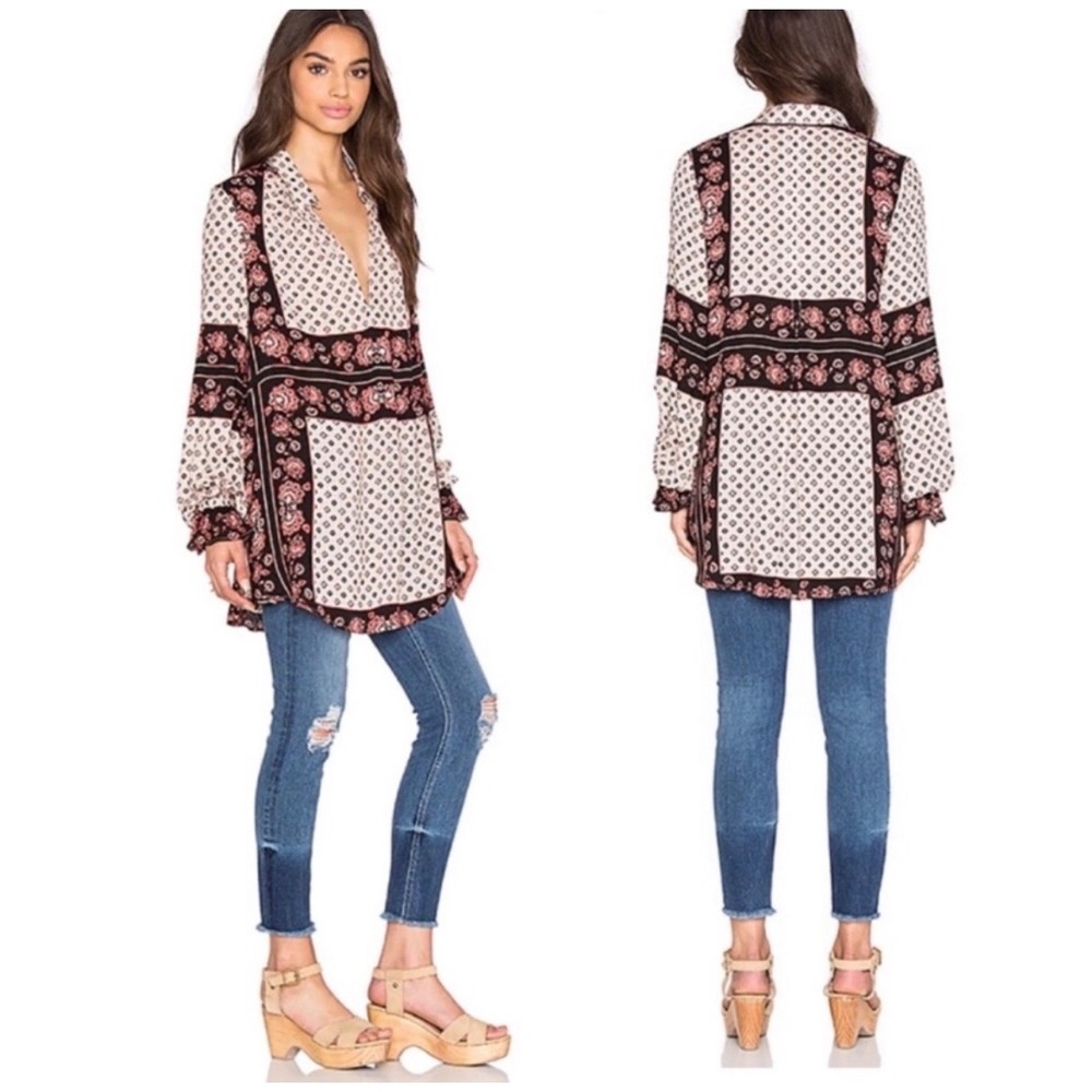 Free People Changing Times Floral Print Tunic